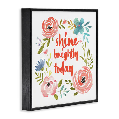Shine Brightly Today Framed Giclee, design by Lettered and Lined