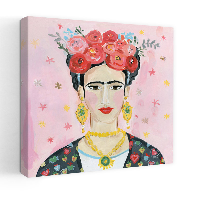 Art contemporain hommage aux épaules de Frida avec visages noirs, H 32 po x l 32 po