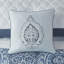 Édredon très grand King 8, courtepointe bleue, rembourrage, coussins décoratifs brodés, lavable, froissé