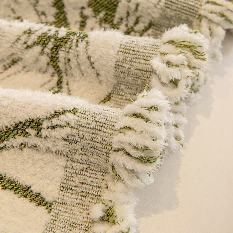 Housse de canapé Flower Boho, Chenille verte, H 71 po x l 118 po