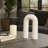 Decorative Rounded Horseshoe Sculpture Object for Tabletop Decor - Modern Marble Accessory Accent for Living Room or Home Decoration - White-86746732