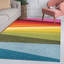Tapis à rayures géométriques orange / vert / bleu Maudrey-1280177812