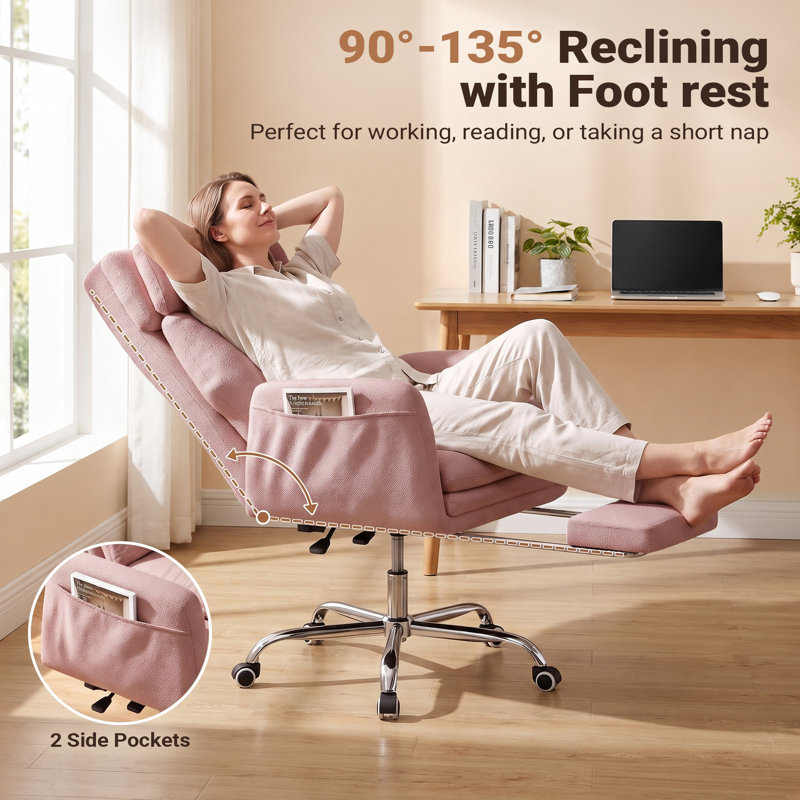 Fauteuil de direction à dossier haut Big & Tall, chaise de bureau pivotante ergonomique avec accoudoirs et dossier réglables