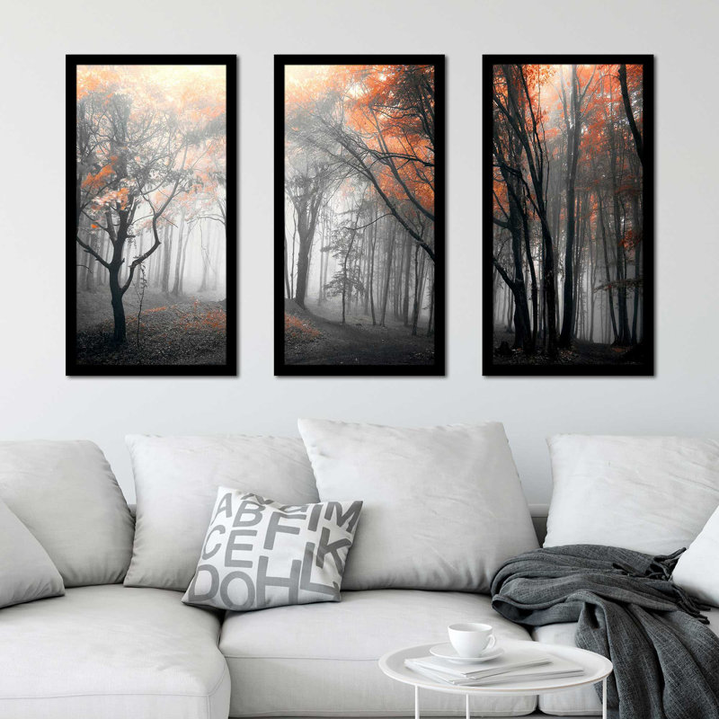 Autumn Woods par Photoinc Studio - Photographie de cadre 3 pièces, L 52,5 po x H 33,5 po x P 1 po