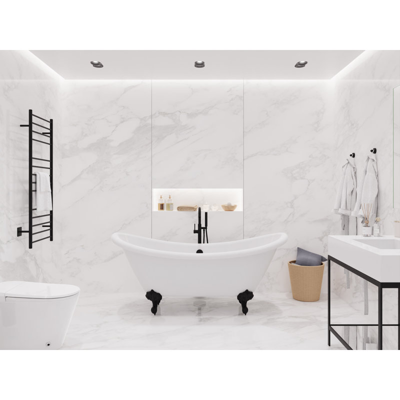 Baignoire de trempage autoportante en acrylique 70 po x 29 po, Noir mat