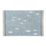 Cotton Animal Print Area Rug in Blue/Gray/Beige