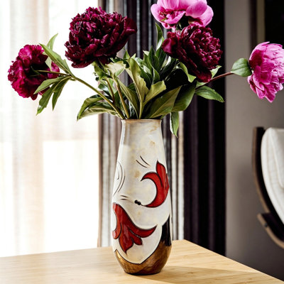 Elegant 26 cm Tall Handmade Ceramic Artisan Flower Vase