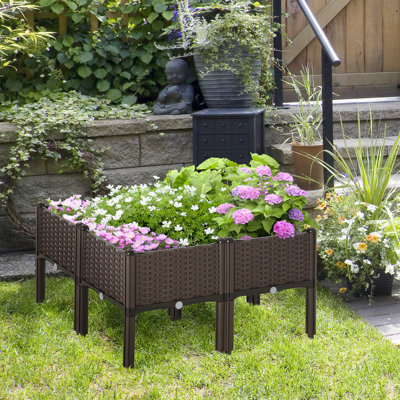 Lit de jardin surélevé en polypropylène 1 pi x 1 pi