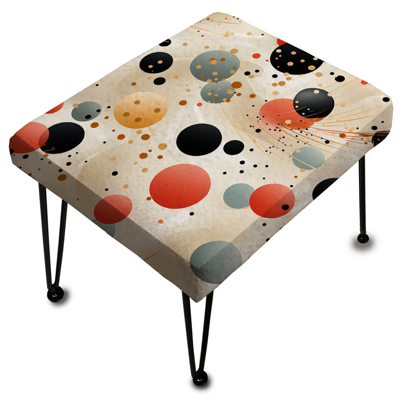Contemporary Chic Polka Dots Motif I - Repose-pieds rectangulaire à pois
