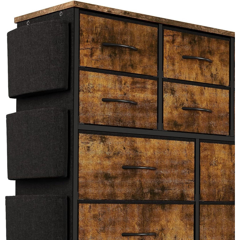Procora 99 cm W Chest of 10 Drawers, Brown