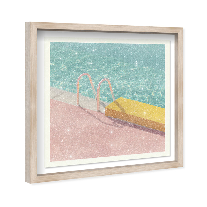 Poolside Symmetry II Print by Oliver Gal, 21.5"H x 21.5"W, Natural Oak Shadowbox