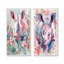 Ensemble de 2 pièces d'art mural rhinocéros rose et vert Wondering Meadows I-1387350543-1387350577-1387350586