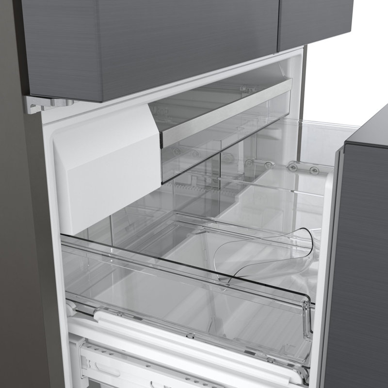 800 Series 36" Counter Depth 20.8 cu. ft. Smart ENERGY STAR French Door Refrigerator with Flex Bar, Black/Stainless Steel