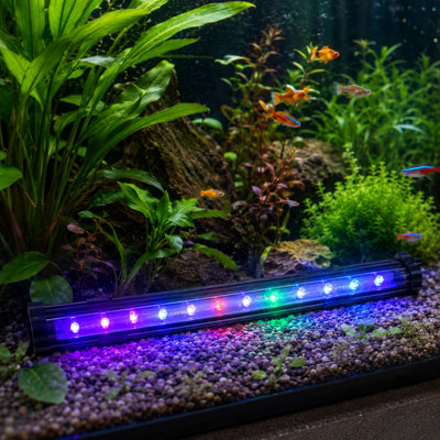 LED Aquarium Light 21.6inch Colorful Fish Tank Light Submersible Lights  21 LEDs Beads Brightness Adjustable LED Light Bar Stick For Fish Tank