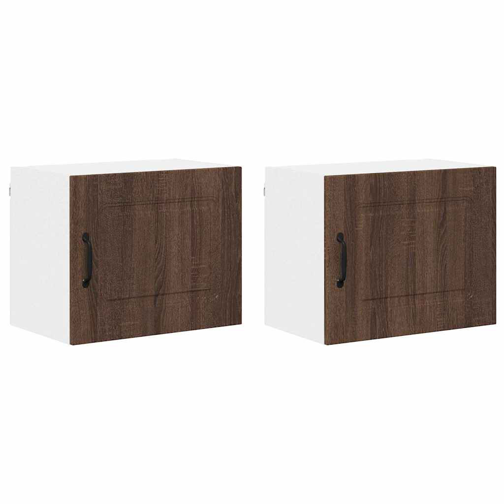 VIDAXL Kalmar Oak Wall Mounted Kitchen Cabinet Brown Set of 2 - Image 2