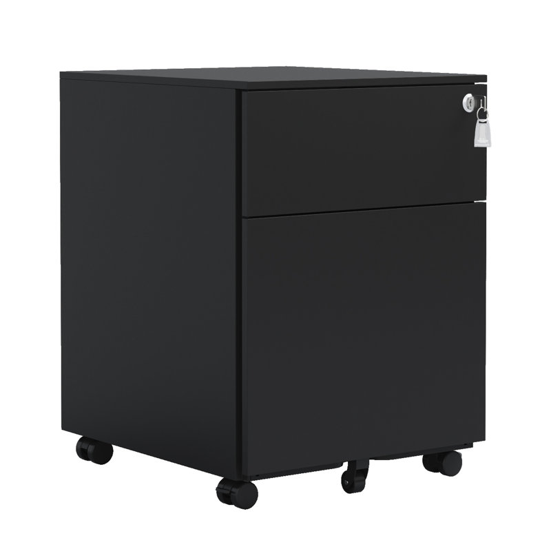 Maurilia 2 Steel Filing Cabinet, Black
