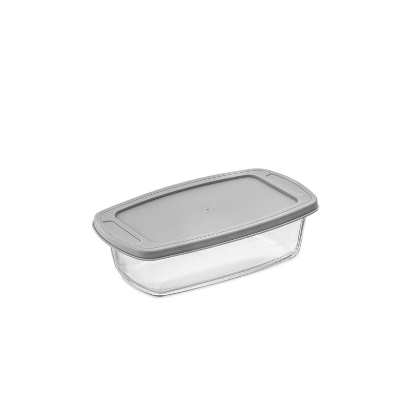 Ensemble de moules à pain en verre avec couvercle JoyJolt, gris