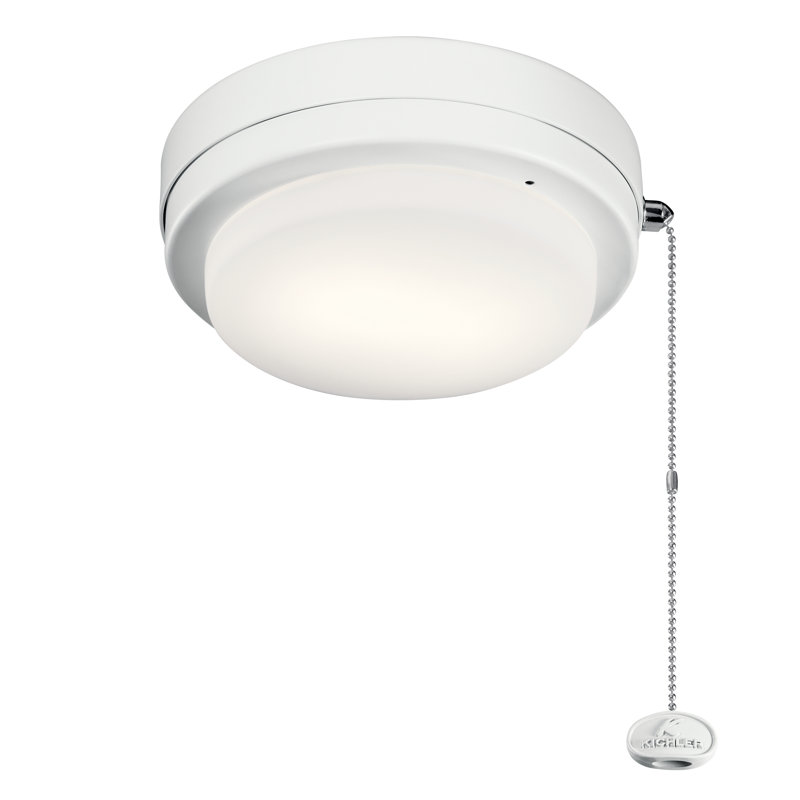 Ventilateur de plafond 1 lumière, Blanc mat