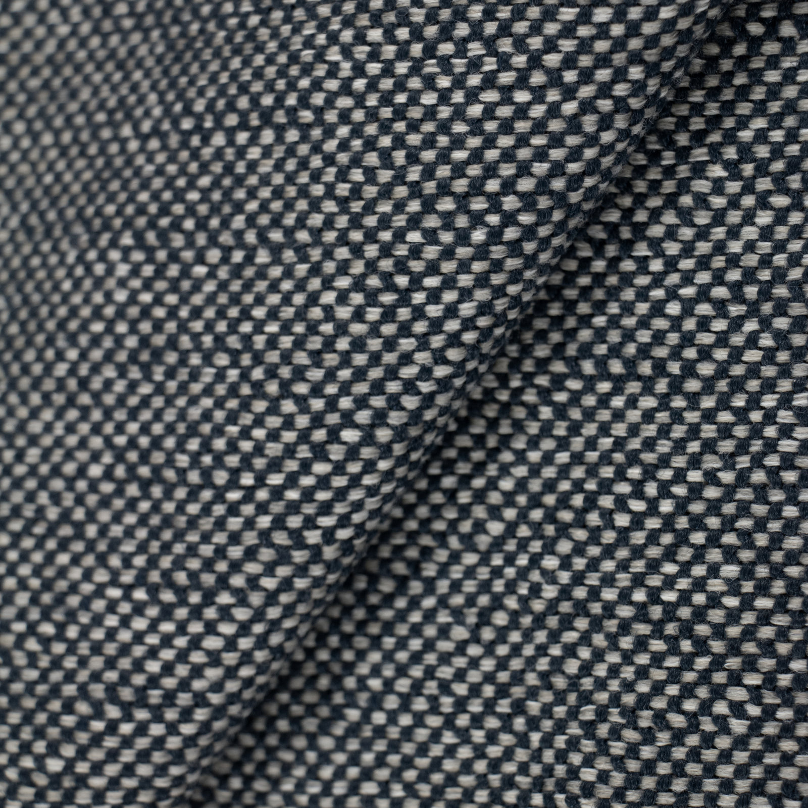 Orlando Upholstered Ottoman, Milsap Navy Sustain Tweed