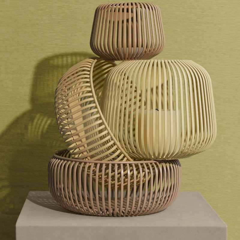 Glass, Brown, 10.4 cm H x 14 cm W x 14 cm D