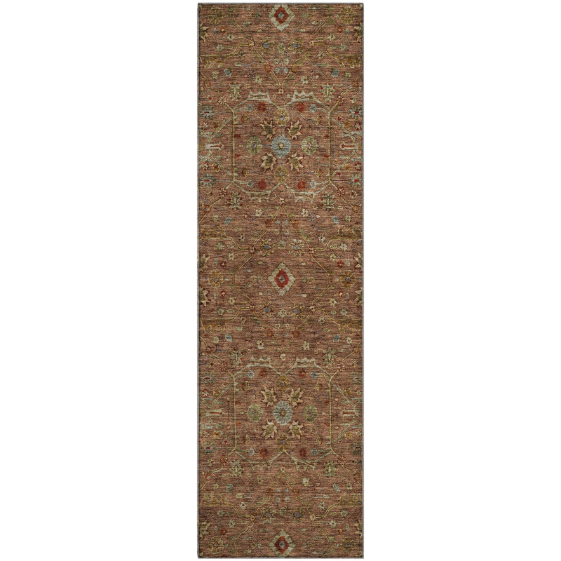 Premium Machine Washable Ducote AMF1130 Global Rug, Tapis de couloir 2 pi 3 po x 7 pi 6 po