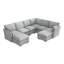 Canapé modulaire à 5 places avec ensemble de 2 repose-pieds de rangement Stedman, meubles de salon-124238763