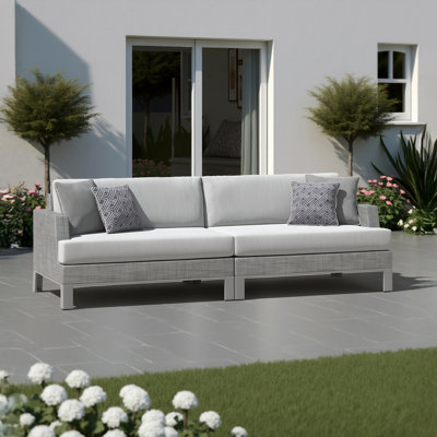 Farino Sling Sunbrella Outdoor Sofa - Space Gray by Latitude Run