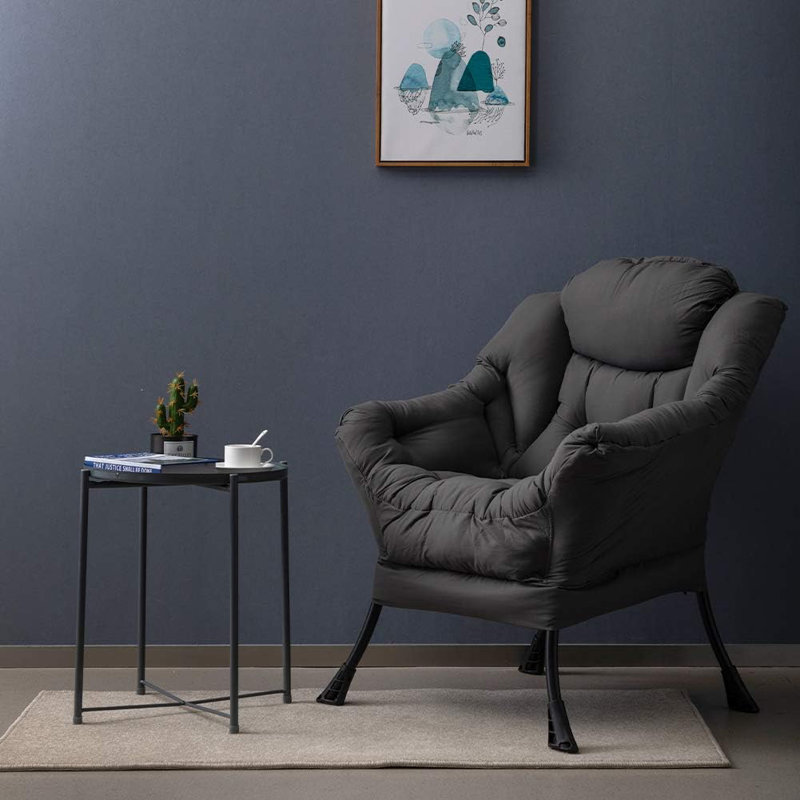 Chaise longue surdimensionnée avec accoudoirs - Chaise de lecture moelleuse pour le salon, la chambre à coucher et les petits espaces - Support ergonomique et structure en acier robuste - Assemblage facile et base antidérapante