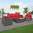 Wicker 5 - Person Patio Conversation Set with Cushions-97015862-97015863
