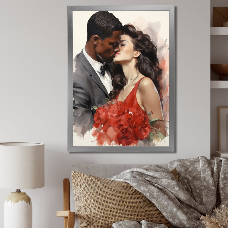Couple de mariage Beauté intemporelle I, H 40 po x l 30 po x P 1,5 po, Cadre simple argenté