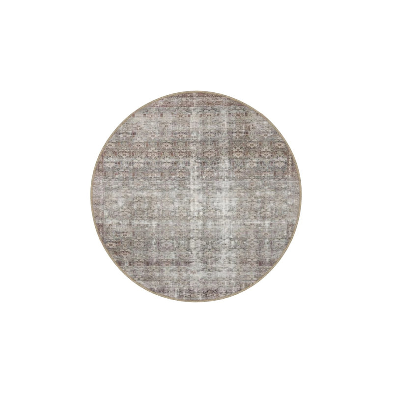 Gray Traditional Geometric Decorative Washable Rug, Rectangle 2'4" x 4'