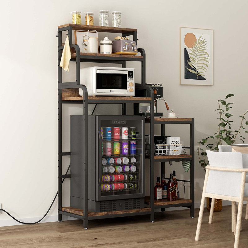 Mini-réfrigérateur multifonctionnel à 7 niveaux avec support pour micro-ondes et prises USB