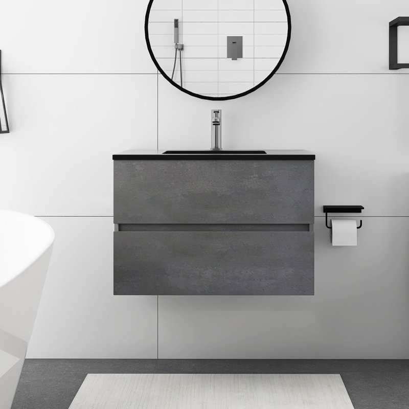 30'' Single Bathroom Vanity with Solid Surface Top