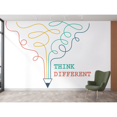 Adhésif décoratif «Think différent bureau» idée travail d'équipe entreprise ouvrier inspirer décoration de bureau Motivation autocollants murale cadeau unique