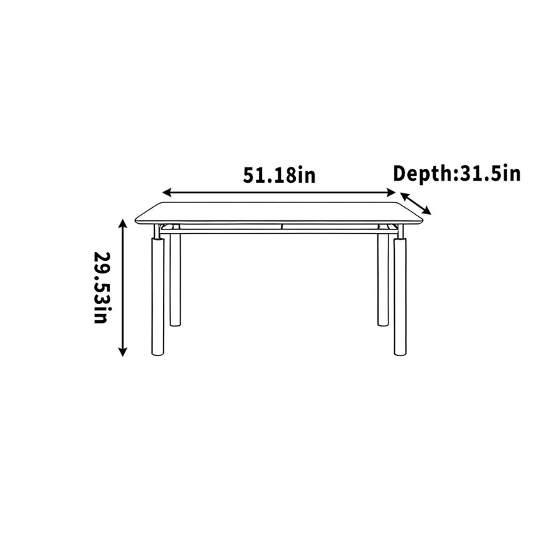Granite desk with stainless steel and white waxwoo, 29.53" H x 51.18" W x 31.5" D