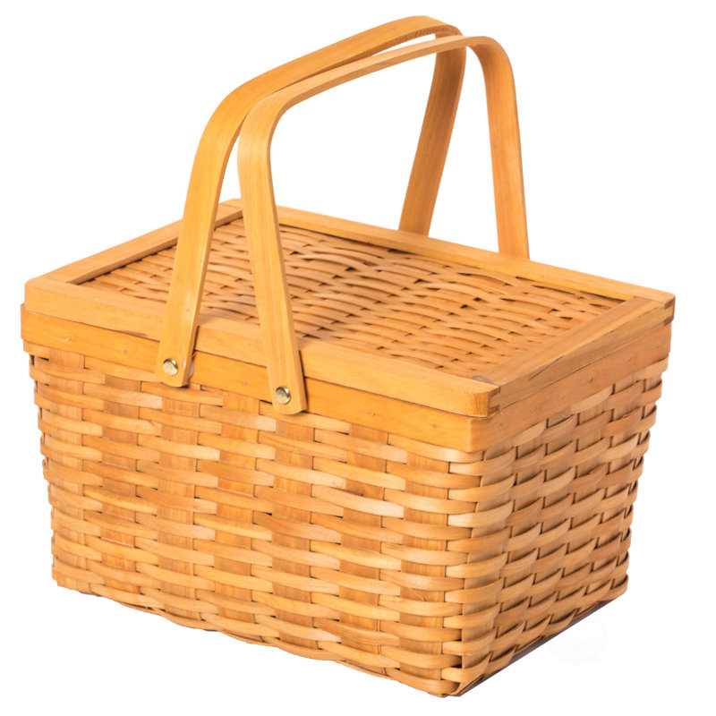 Highland Dunes Solid Wood Decorative Basket, 19.5" H x 31" W x 22.5" D