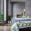 Wipeable Stain Resistant French Provencal Rectangle Floral Cotton Tablecloth