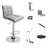 Square Back Adjustable Bar Stool, Gray