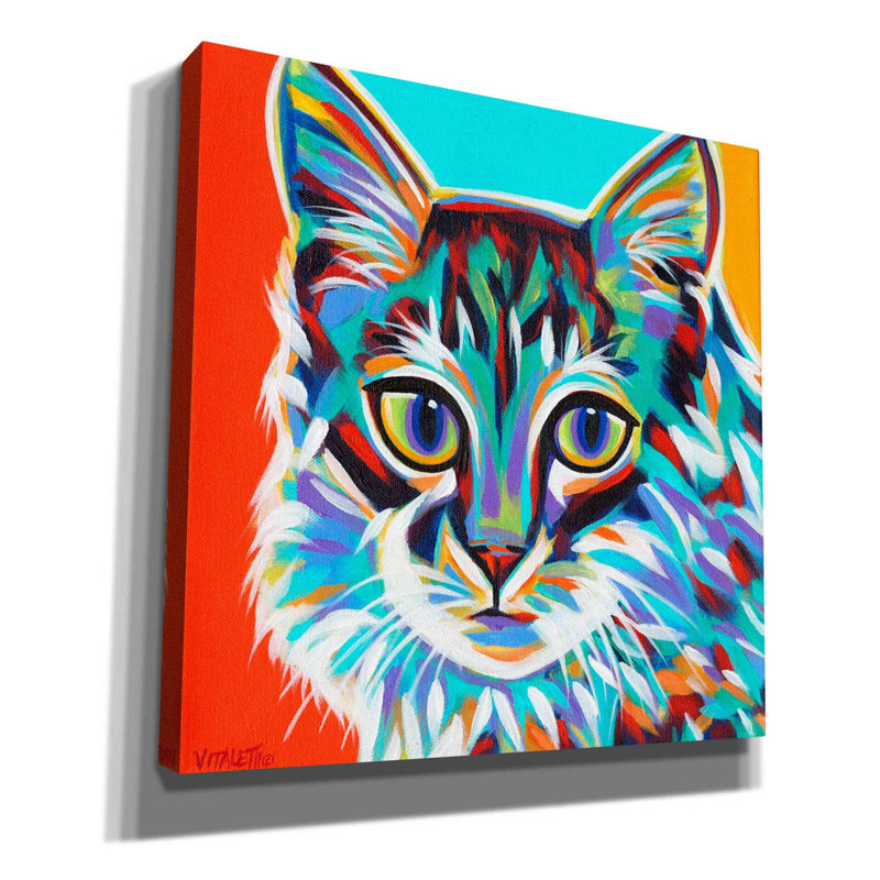 'Dramatic Cats II' by Carolee Vitaletti Canvas Wall Art, 12" H x 12" W x 0.75" D