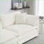 Canapé modulaire 3 pièces avec cadre en bois massif pour le salon | Chenille | Blanc neige