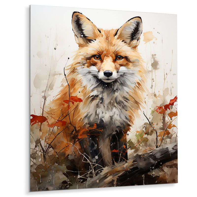 Décoration murale en métal Fox Wilderness Observer, H 32 po x l 24 po