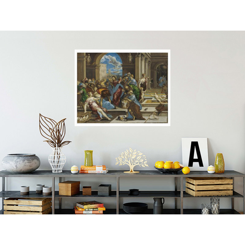 «Christ Cleansing the Temple» par El Greco - Estampe numérique, H 32 po x l 40 po
