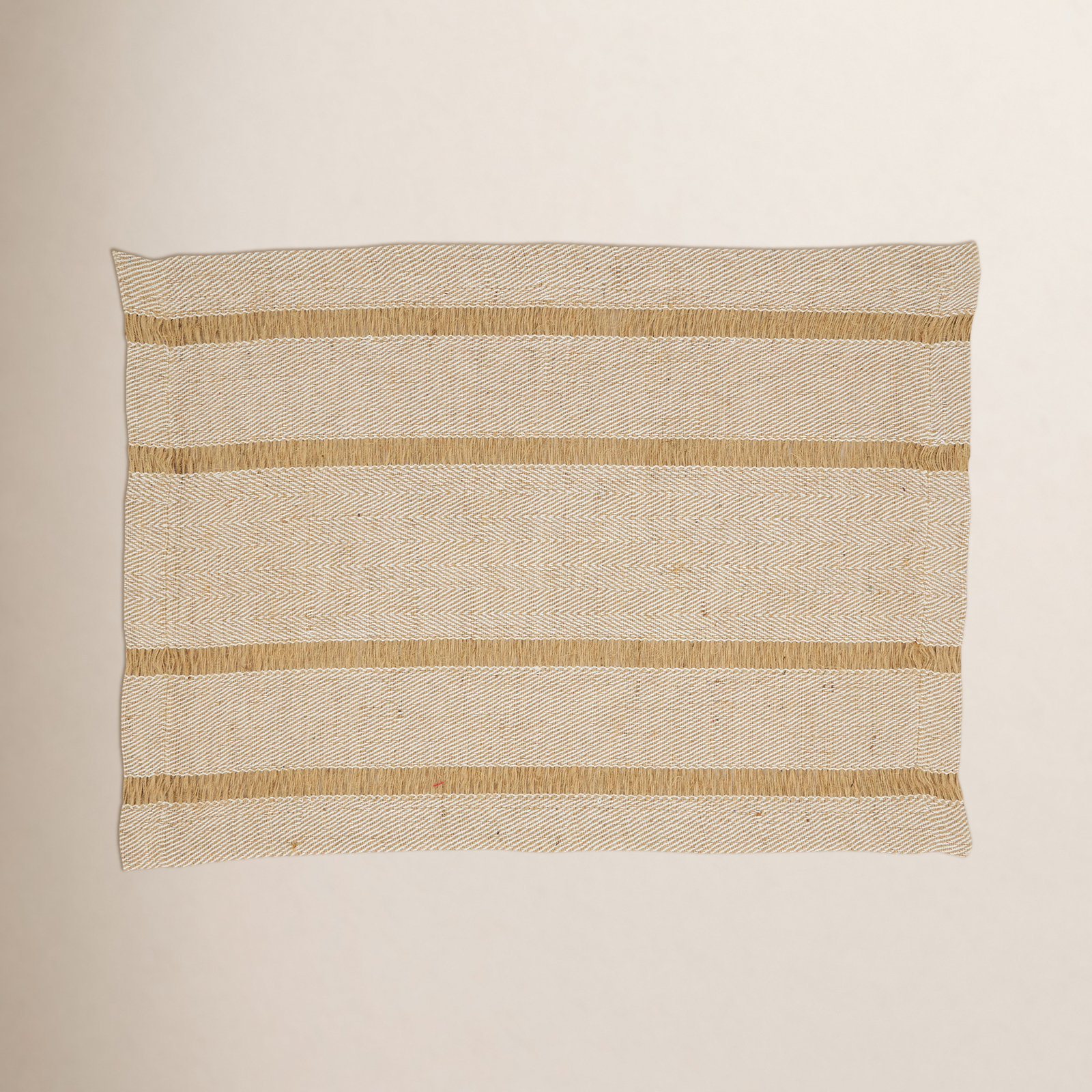 Reversible Jute Placemat and Napkin Set, Brown