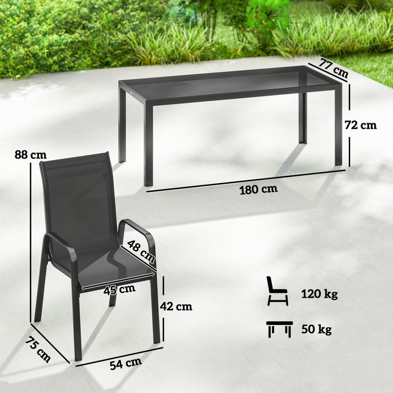 Patio Dining Set Table,, Black
