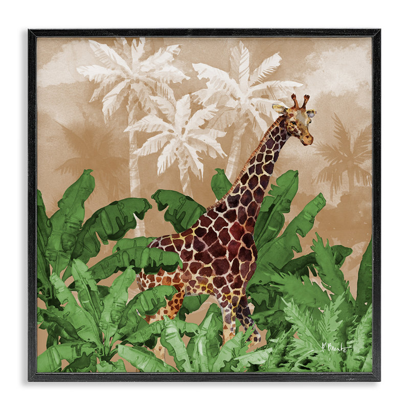 «Jungle Life», giclée par Paul Brent, H 12 po x l 12 po, Giclée encadrée noir minuit