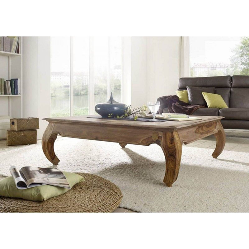 Opium Solid Wood Four Leg Coffee Table, Brown, H40 x L180 x W80cm