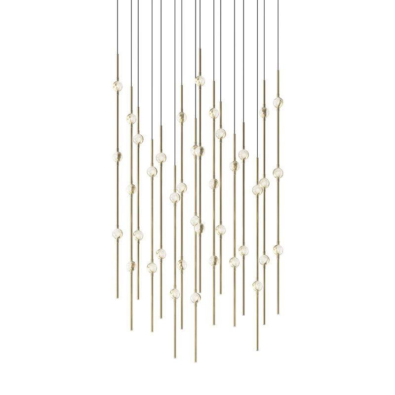 Constellation - Aries 24" Square LED Pendant - Espresso Black Fixture - White Optical Acrylic Shade - 3000K - 240" Cable