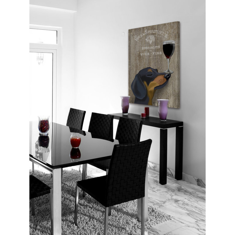 «Dog Au Vin Dachshund», reproduction d'impression sur toile tendue, H 30 po x l 20 po x P 1,5 po