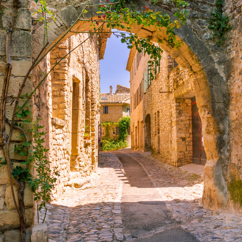 Old Town In Provence - Wrapped Canvas Print, 30cm H x 30cm W