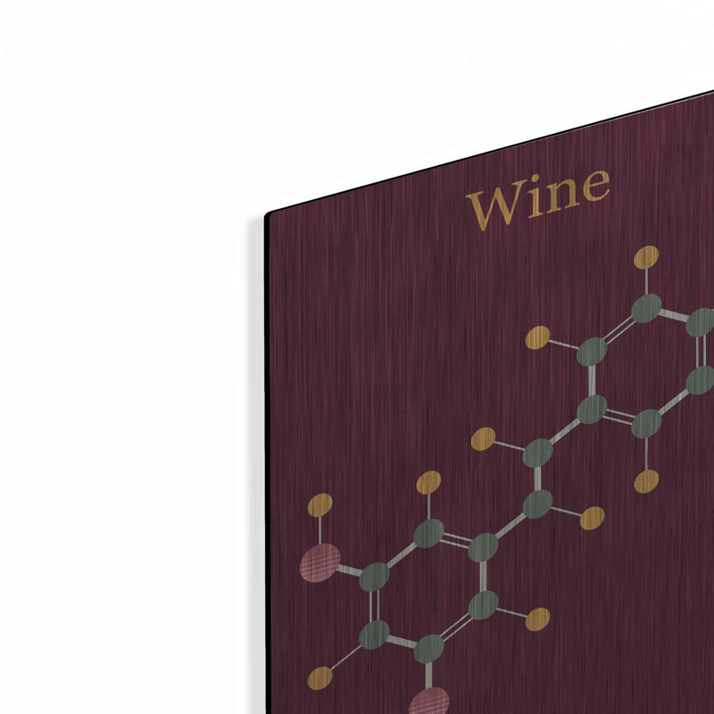 «Wine Molecule», art mural en métal, H 16 po x l 12 po